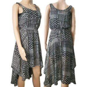 Fire Los Angeles Women’s Sleeveless Summer Dress Geometric Black White Sz Small